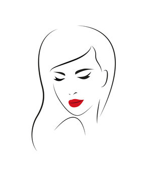 recommend clip art: Woman with long hair.