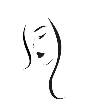 recommend clip art: Beautiful Woman face with Long hair