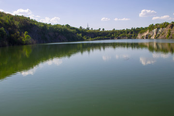Obraz na płótnie Canvas Lake at abandoned quarry