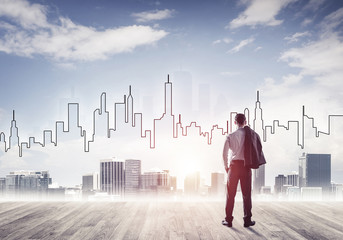 Motivation and inspiration concept with modern cityscape and bus