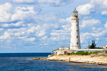 Fototapeta na wymiar lighthouse on a background of clouds. Crimea