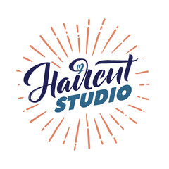 Hair Salon. Logo Beauty Vector Lettering. Custom handmade calligraphy. Vector Illustation