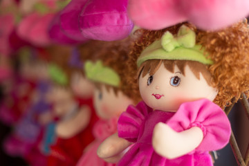 Fototapeta na wymiar Wool doll, a perfect gift for a kid