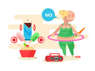 Fat girl with a hoop