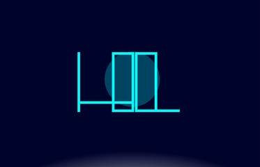 hl h l blue line circle alphabet letter logo icon template vector design
