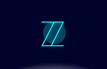 z blue line circle alphabet letter logo icon template vector design