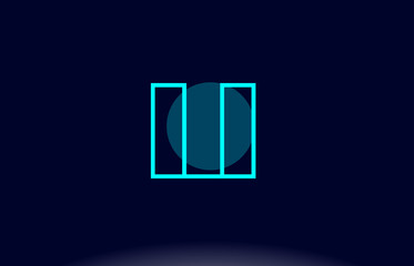 li l i blue line circle alphabet letter logo icon template vector design