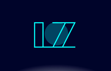lz l z blue line circle alphabet letter logo icon template vector design - obrazy, fototapety, plakaty