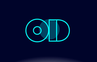 od o d blue line circle alphabet letter logo icon template vector design - obrazy, fototapety, plakaty