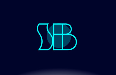 sb s b blue line circle alphabet letter logo icon template vector design