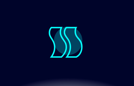 ss s s blue line circle alphabet letter logo icon template vector design
