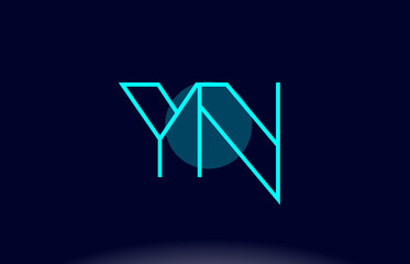 Fototapeta yn y n blue line circle alphabet letter logo icon template vector design obraz