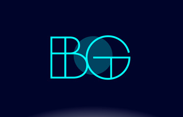 bg b g blue line circle alphabet letter logo icon template vector design