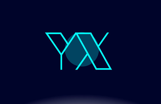 yx y x blue line circle alphabet letter logo icon template vector design