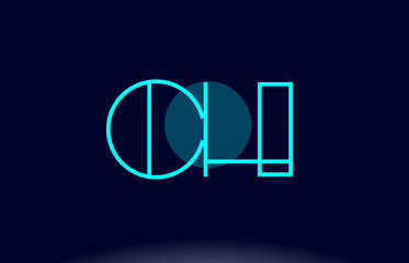 ch c h blue line circle alphabet letter logo icon template vector design