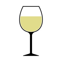 White Wine Glass Icon Isolated