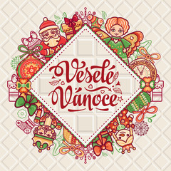 Vesele Vanoce. Vector. Czech language. Warm 
