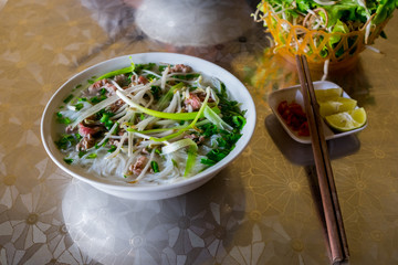 PHO Bo with lime and Chile