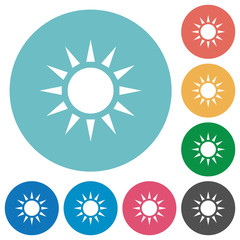 Sun flat round icons