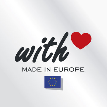 With Love Made in Europe logo silver background