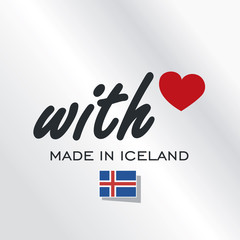 With Love Made in Iceland logo silver background