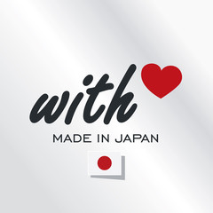 With Love Made in Japan logo silver background