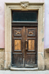 Old wooden door