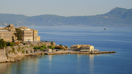 Fototapeta na wymiar View on Corfu City and old port, Greece.
