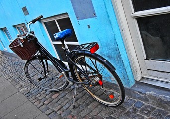 Fototapeta na wymiar Ruelle bleue à Copenhague