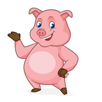 Pig cartoon presenting