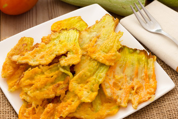 Fried zucchini flowers