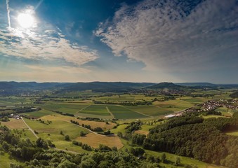 Fototapeta na wymiar Aerial photo of the landscape of the franconian suisse, Germany - Bavaria