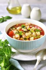 Minestrone - traditional italian vegetable soup.