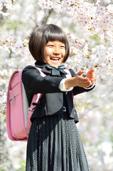新一年生の女の子(桜)