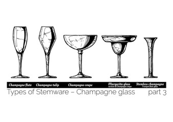 illustration of Stemware types