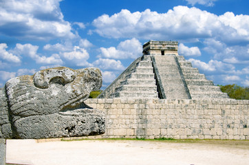 Feathered snake at Chichen Itza, Mexico