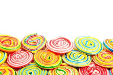 Fototapeta na wymiar Colorful lollipops on white