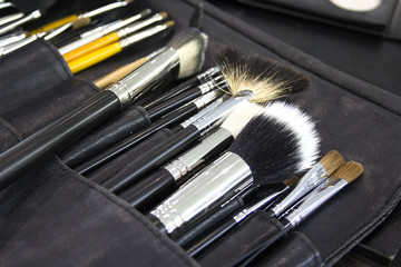 Professional makeup brushes and tools, make-up products set.