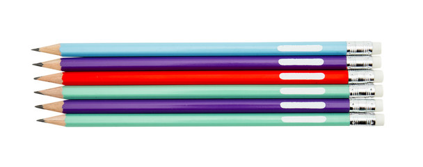 pencils isolated on white background close up with Clipping path. pencils for drawing.