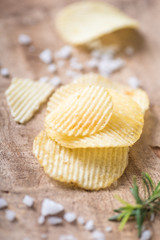 Potato chips crispy salt