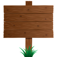 Wooden sign board in vector