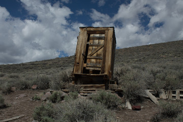 Fototapeta na wymiar Outhouse in a Field