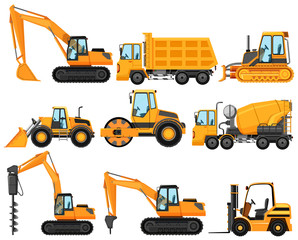 Different types of construction trucks © blueringmedia