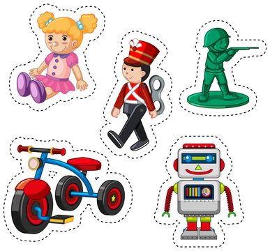 Sticker design for different toys