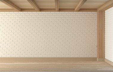 the empty room 3D Rendering and  clean walls.