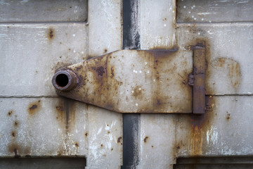 Lock on metal door background