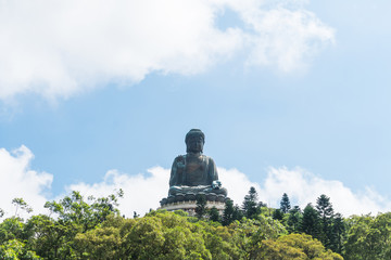 Fototapeta premium Tian tan buddha of po lin monastery in lantau island hongkong china
