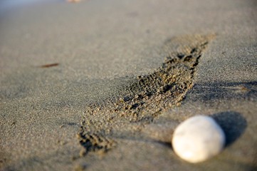 Fototapeta na wymiar Trace de sable