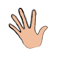 hand human with five finger show palm