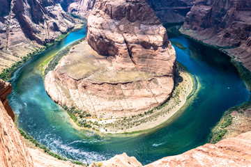 Picturesque bend of the Colorado River. Cliffs of the Grand Canyon